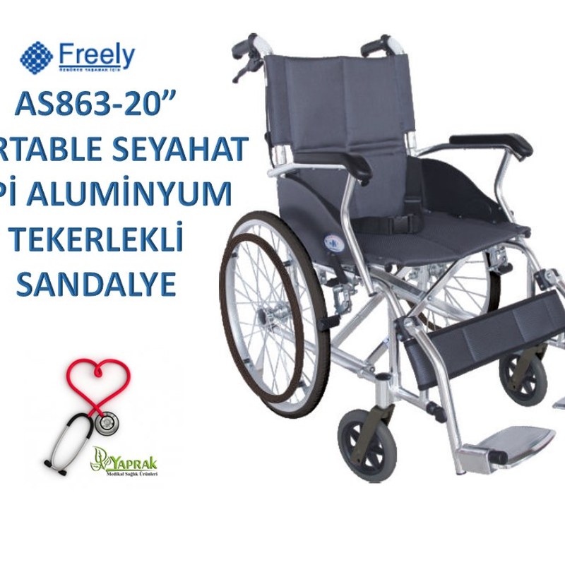 Alüminyum Katlanır Seyahat Tekerlekli Sandalye 1