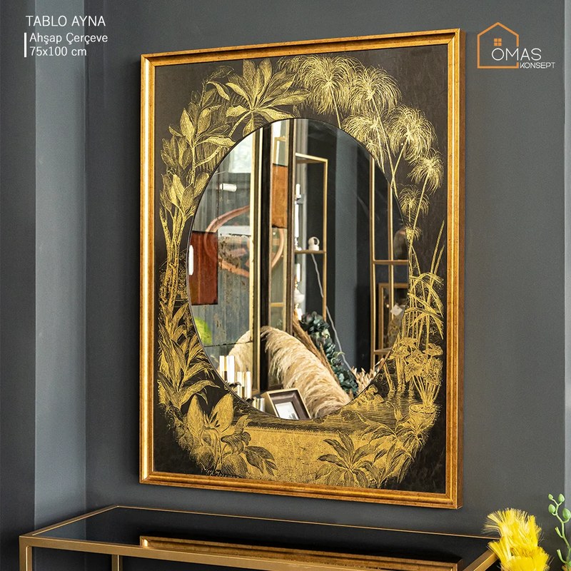 Ahşap Çerçeveli Ayna Dikdörtgen 50x70cm 2