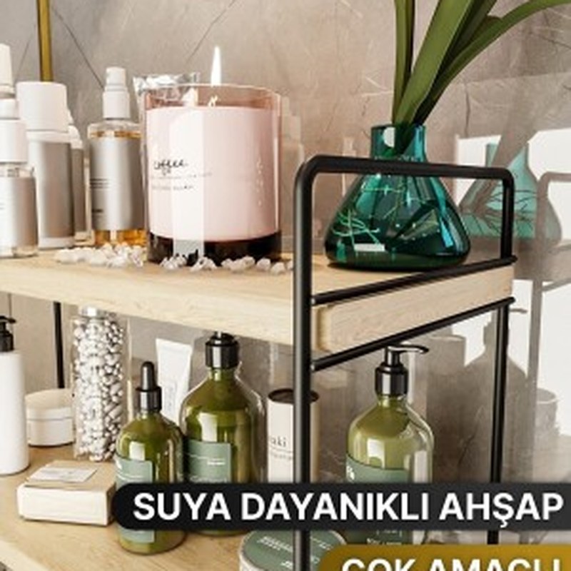 Ahşap Mutfak Tezgah Raf ve Organizer 3