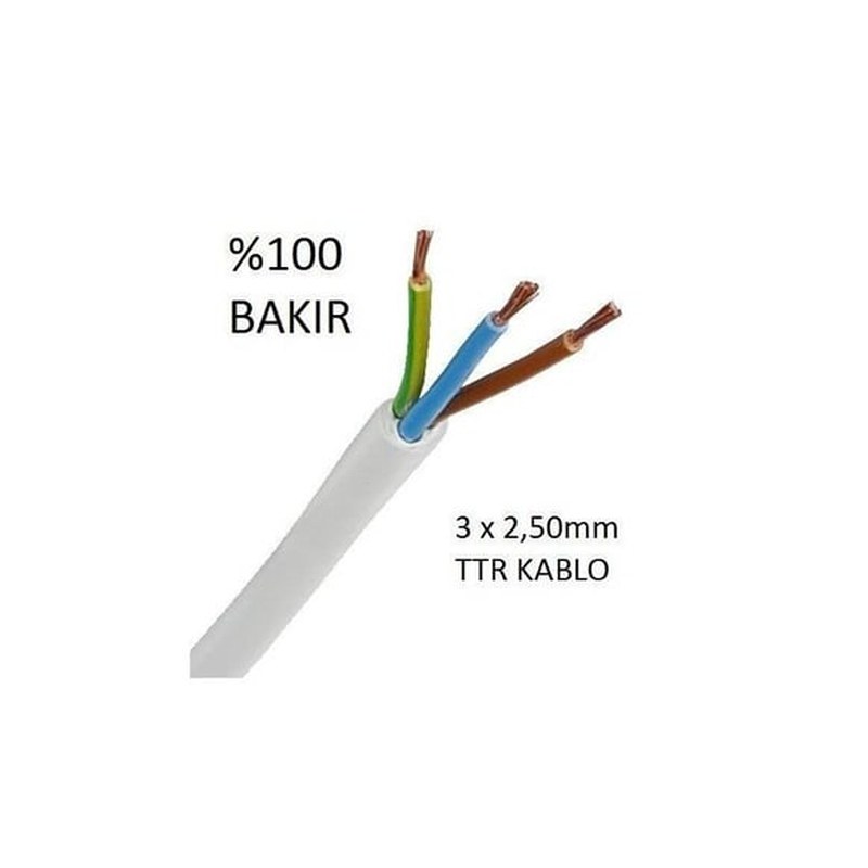 YVV 4x6mm² Kablo 50m Rulo Topraklı 3